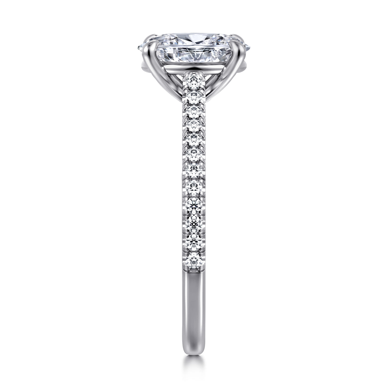 Abbie - 14K White Gold Oval Diamond Engagement Ring - 0.21 ct - Shot 4
