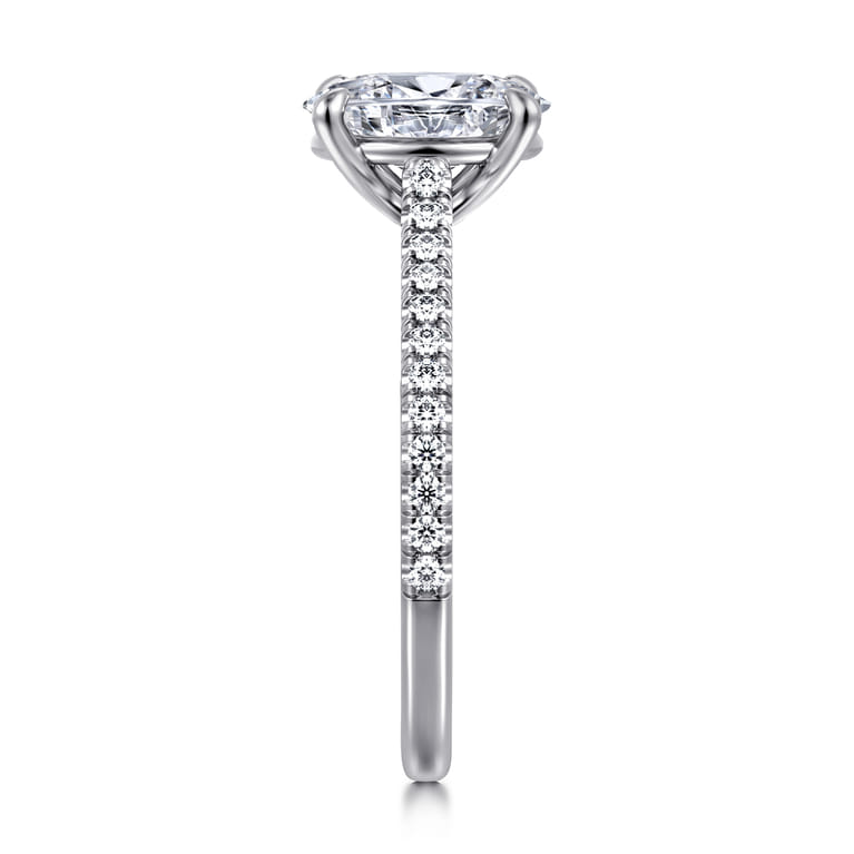 Abbie - 14K White Gold Oval Diamond Engagement Ring - 0.21 ct - Shot 4