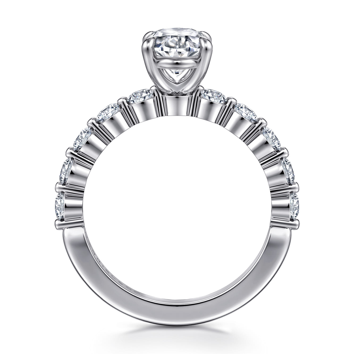 Silvey - 14K White Gold Oval Single Prong Diamond Engagement Ring - 0.7 ct - Shot 2