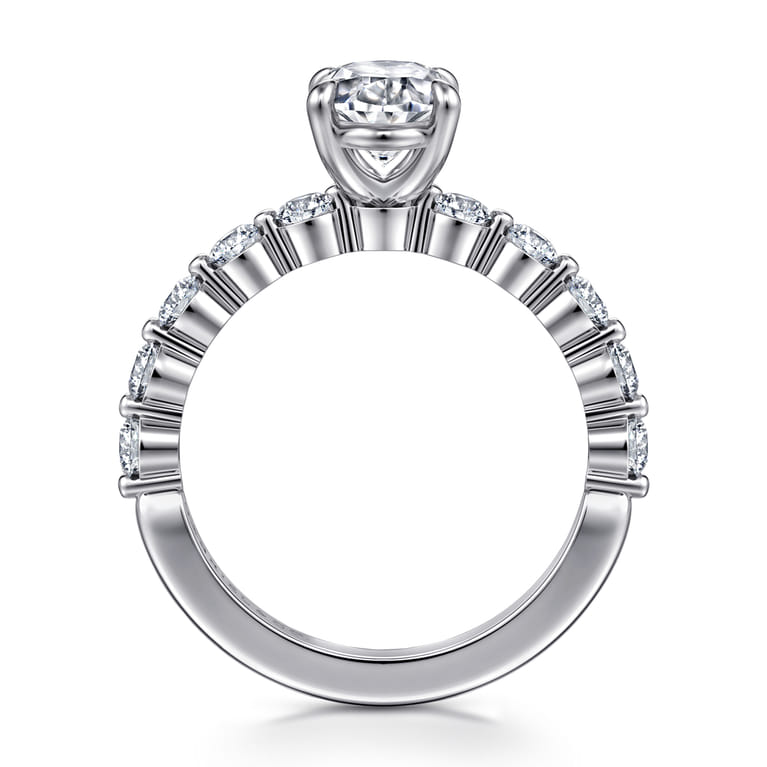 Silvey - 14K White Gold Oval Single Prong Diamond Engagement Ring - 0.7 ct - Shot 2