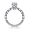 Silvey - 14K White Gold Oval Single Prong Diamond Engagement Ring - 0.7 ct