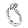 Silvey - 14K White Gold Oval Single Prong Diamond Engagement Ring - 0.7 ct