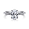 Aline - 14K White Gold Oval Diamond Engagement Ring - 0.3 ct