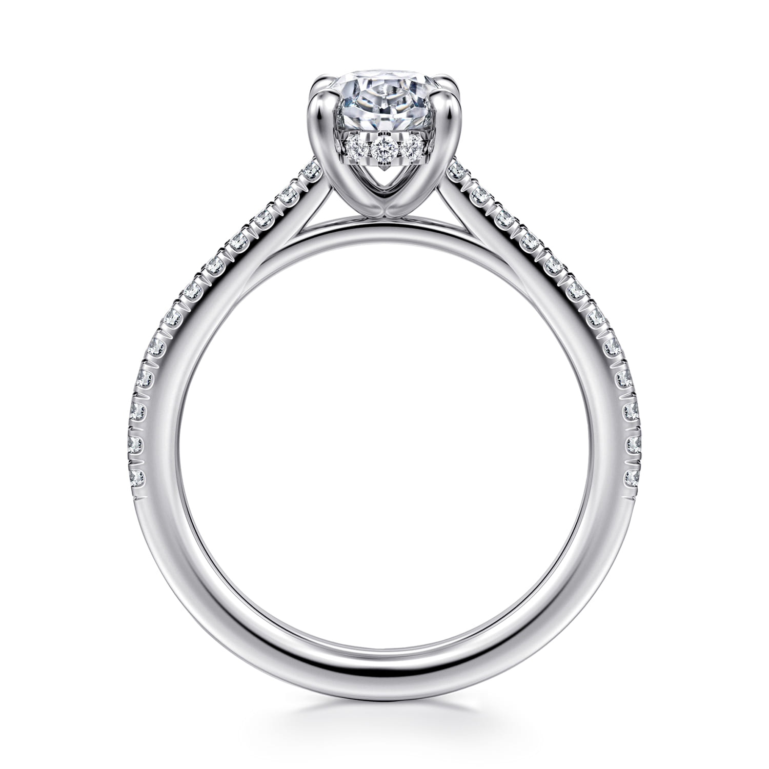 Aline - 14K White Gold Oval Diamond Engagement Ring - 0.3 ct - Shot 2