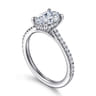 Aline - 14K White Gold Oval Diamond Engagement Ring - 0.3 ct