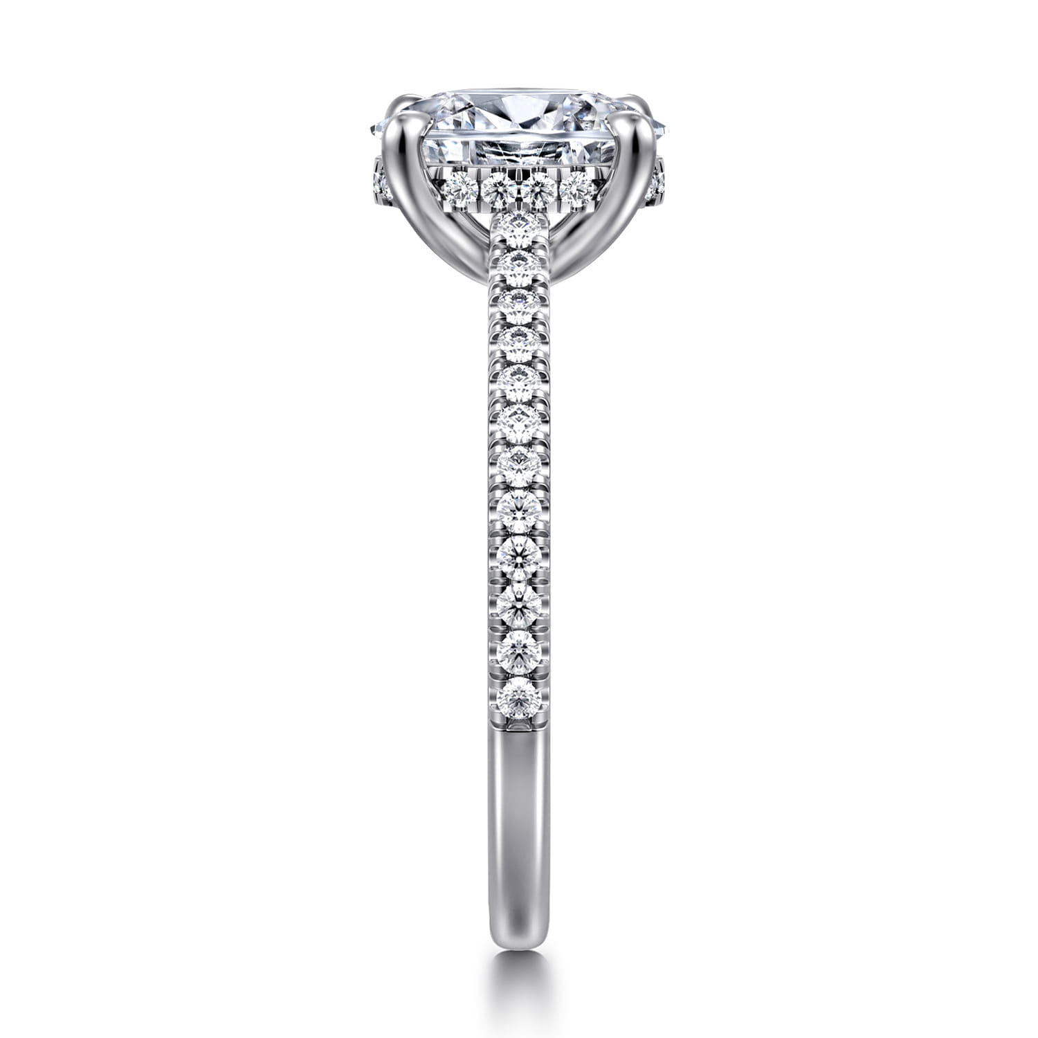 Aline - 14K White Gold Oval Diamond Engagement Ring - 0.3 ct - Shot 4