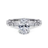 Dariella - 14K White Gold Oval Diamond Engagement Ring - 0.4 ct