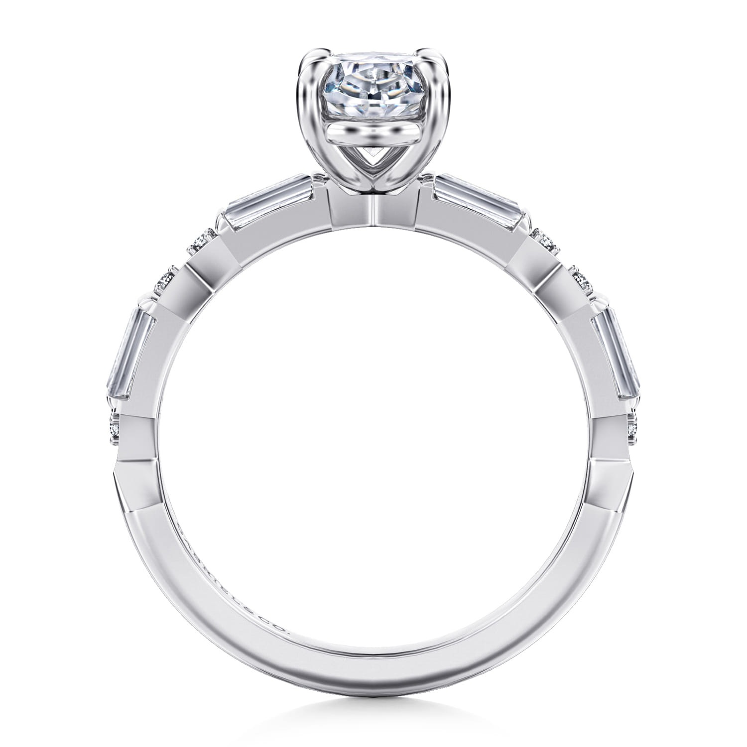 Dariella - 14K White Gold Oval Diamond Engagement Ring - 0.4 ct - Shot 2