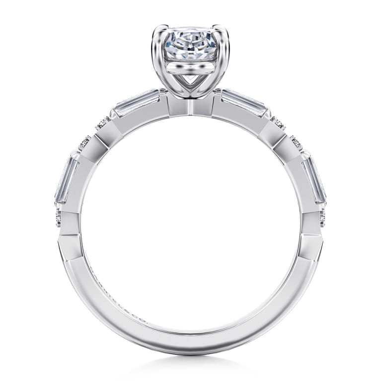 Dariella - 14K White Gold Oval Diamond Engagement Ring - 0.4 ct - Shot 2