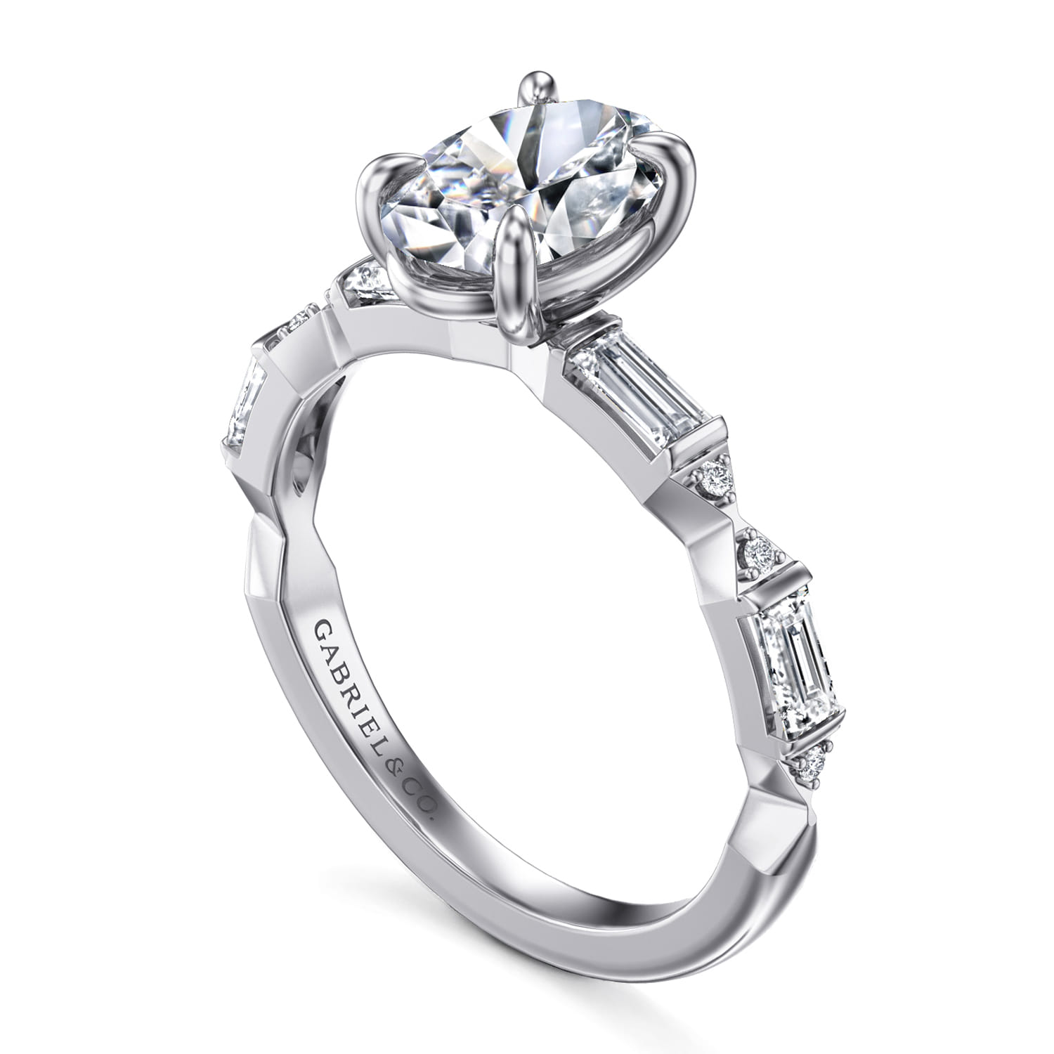 Dariella - 14K White Gold Oval Diamond Engagement Ring - 0.4 ct - Shot 3