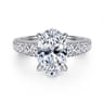 Andais - 14K White Gold Oval Shape Diamond Engagement Ring - 0.91 ct