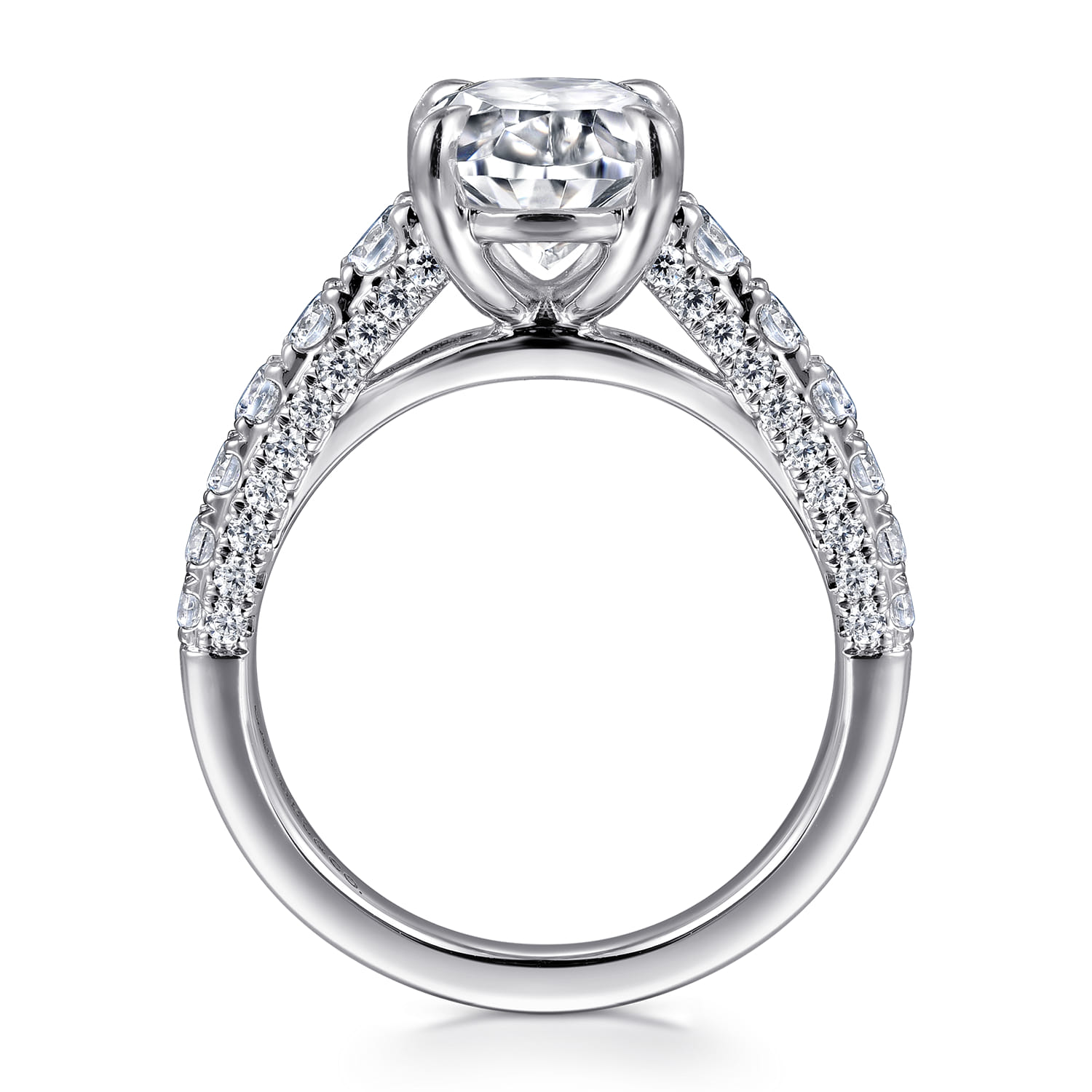 Andais - 14K White Gold Oval Shape Diamond Engagement Ring - 0.91 ct - Shot 2