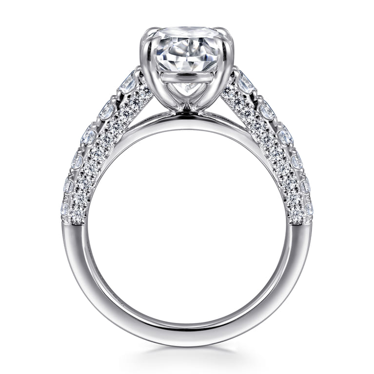 Andais - 14K White Gold Oval Shape Diamond Engagement Ring - 0.91 ct - Shot 2