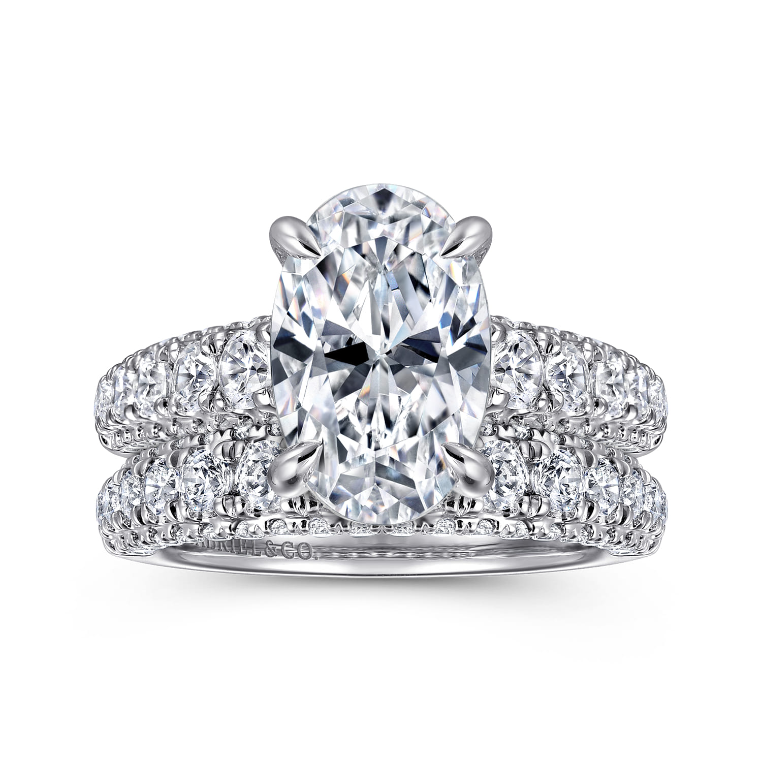 Andais - 14K White Gold Oval Shape Diamond Engagement Ring - 0.91 ct - Shot 4