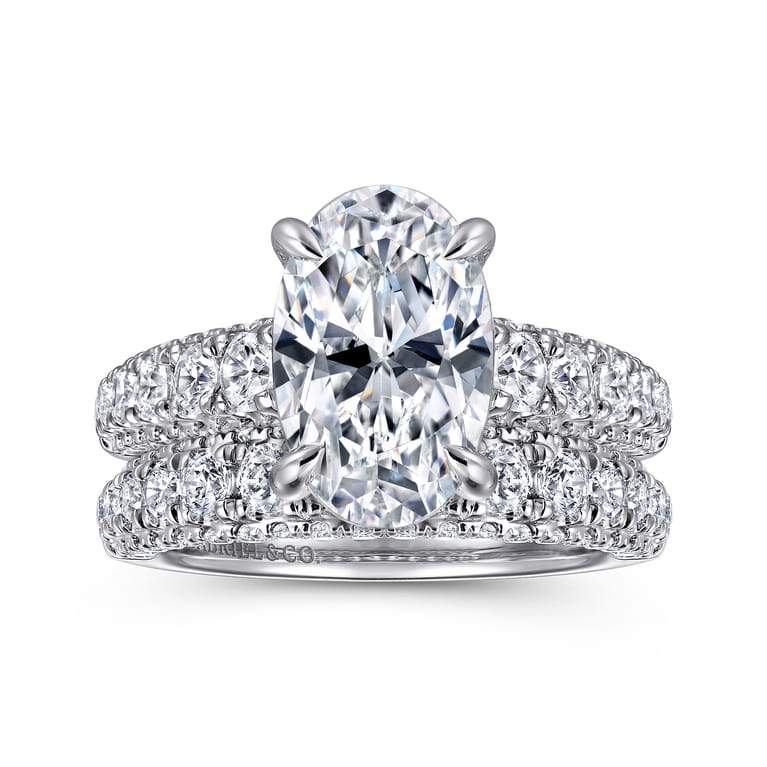 Andais - 14K White Gold Oval Shape Diamond Engagement Ring - 0.91 ct - Shot 4