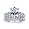 Andais - 14K White Gold Oval Shape Diamond Engagement Ring - 0.91 ct