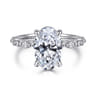 Lanna - 14K White Gold Oval Diamond Engagement Ring - 0.3 ct