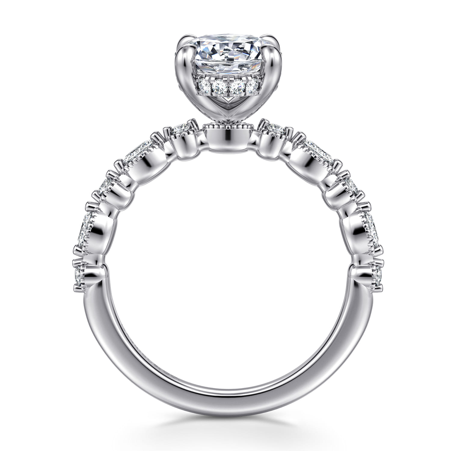 Lanna - 14K White Gold Oval Diamond Engagement Ring - 0.3 ct - Shot 2