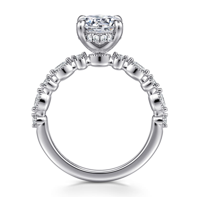 Lanna - 14K White Gold Oval Diamond Engagement Ring - 0.3 ct - Shot 2
