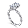 Lanna - 14K White Gold Oval Diamond Engagement Ring - 0.3 ct