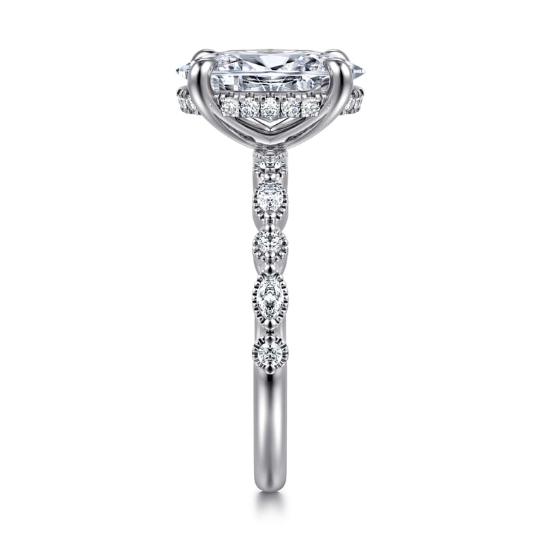 Lanna - 14K White Gold Oval Diamond Engagement Ring - 0.3 ct - Shot 4