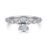 Lanna - 14K White Gold Oval Diamond Engagement Ring - 0.29 ct