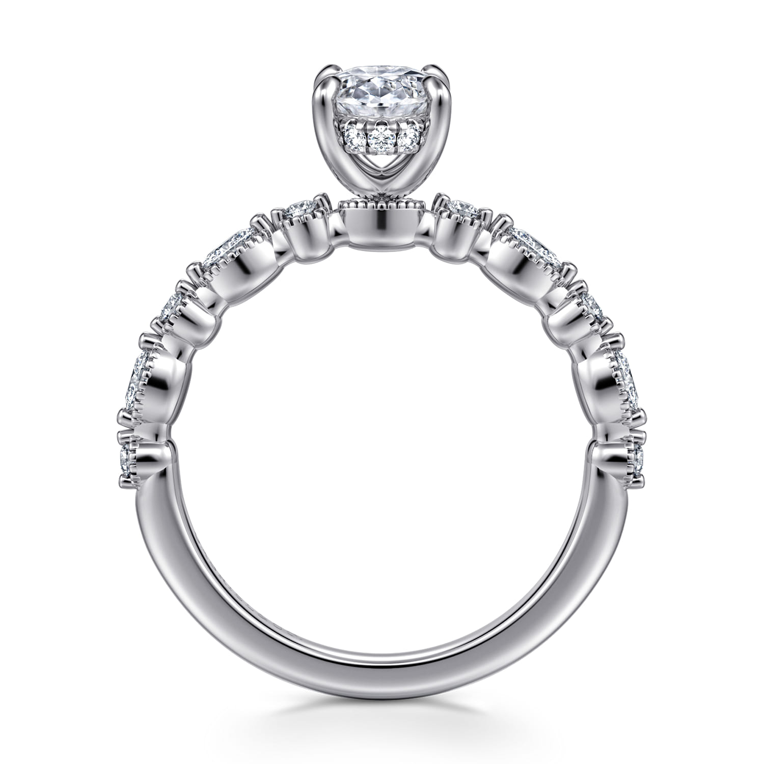 Lanna - 14K White Gold Oval Diamond Engagement Ring - 0.29 ct - Shot 2