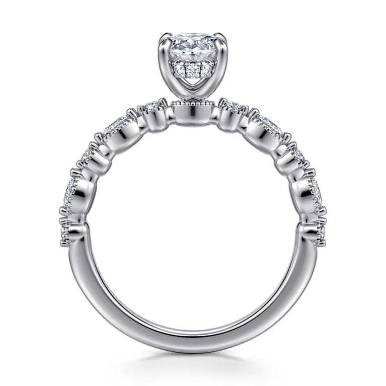 Lanna - 14K White Gold Oval Diamond Engagement Ring - 0.29 ct - Shot 2