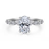 Lanna - 14K White Gold Oval Diamond Engagement Ring - 0.25 ct