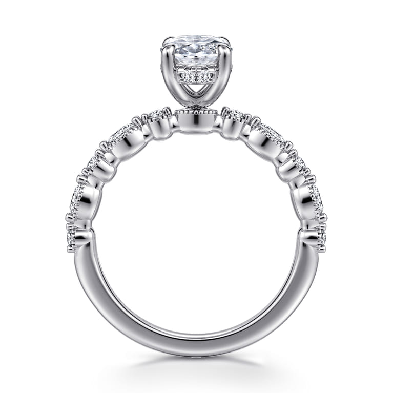 Lanna - 14K White Gold Oval Diamond Engagement Ring - 0.25 ct - Shot 2