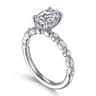 Lanna - 14K White Gold Oval Diamond Engagement Ring - 0.25 ct