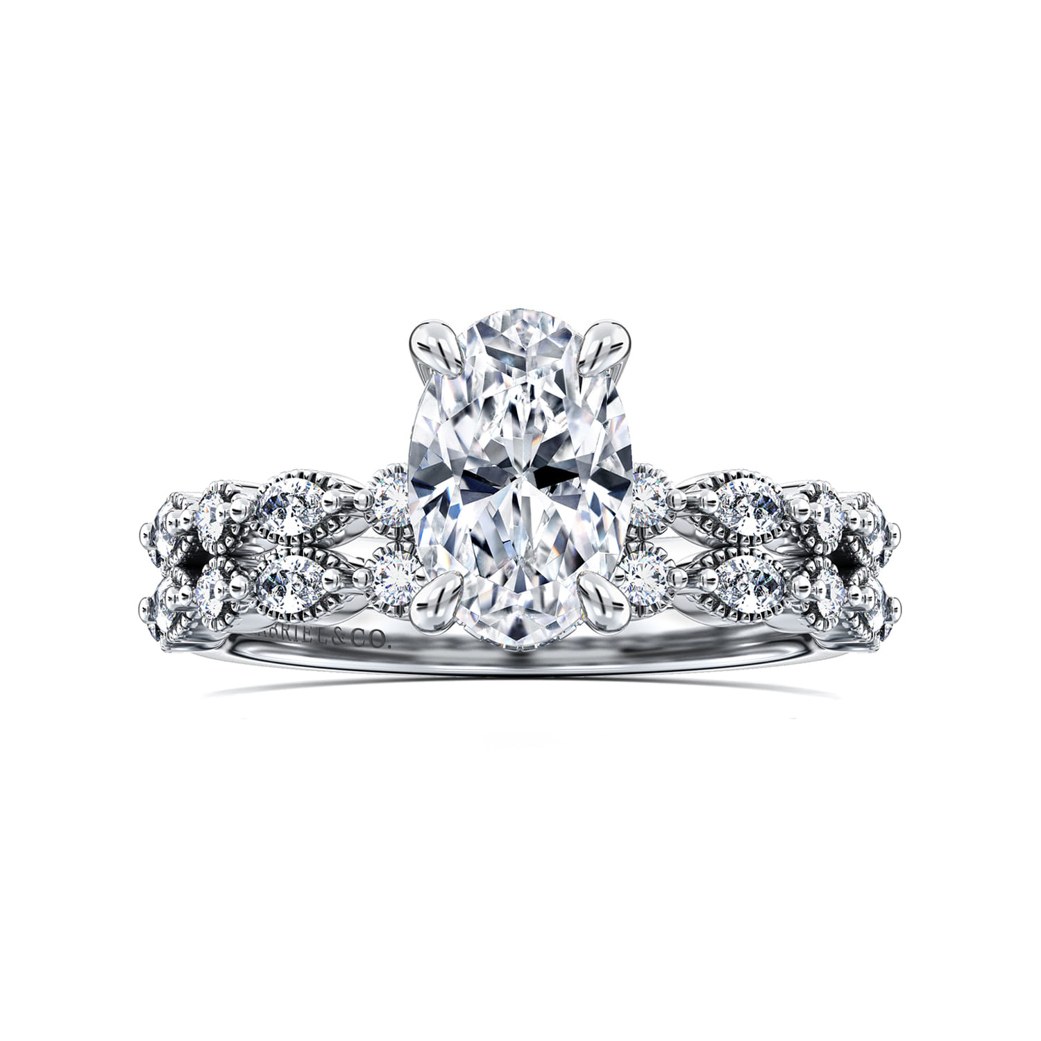 Lanna - 14K White Gold Oval Diamond Engagement Ring - 0.25 ct - Shot 4
