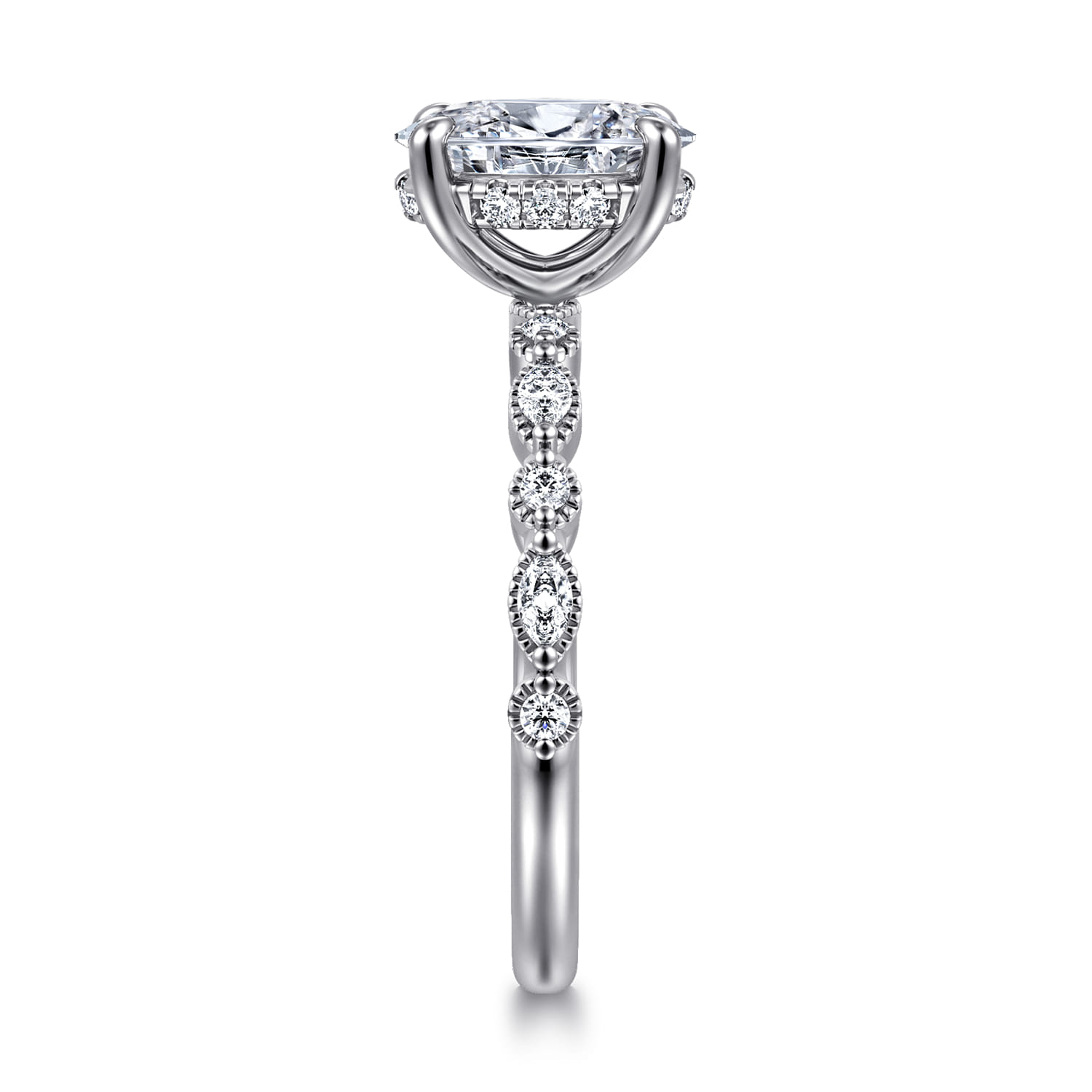 Lanna - 14K White Gold Oval Diamond Engagement Ring - 0.25 ct - Shot 5