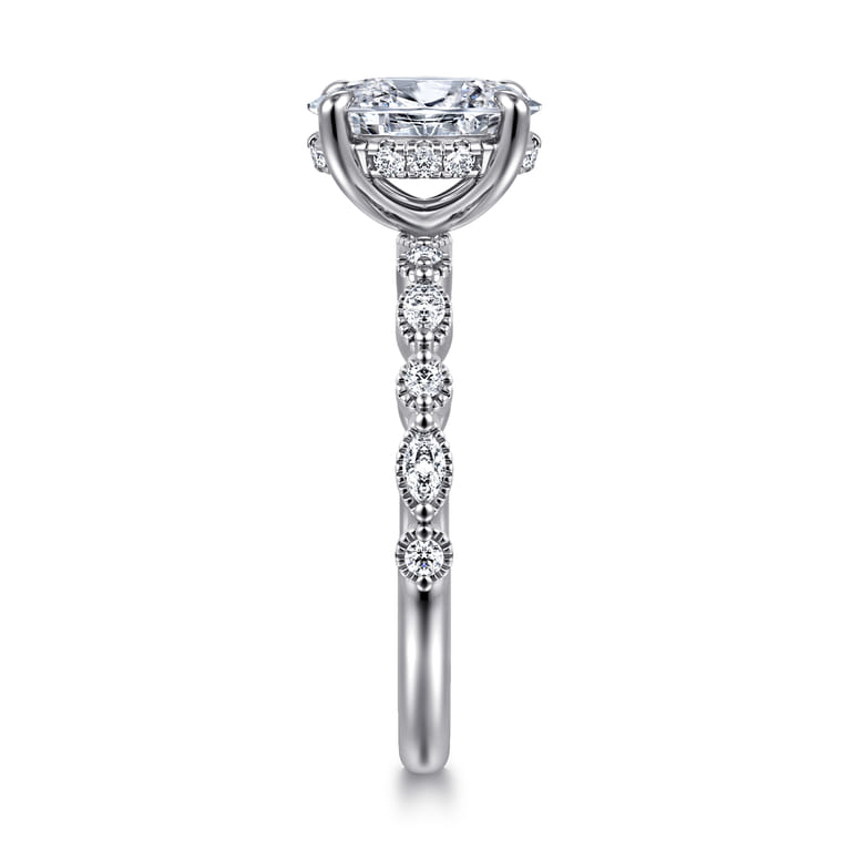 Lanna - 14K White Gold Oval Diamond Engagement Ring - 0.25 ct - Shot 5