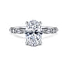 Lanna - 14K White Gold Oval Diamond Engagement Ring - 0.3 ct
