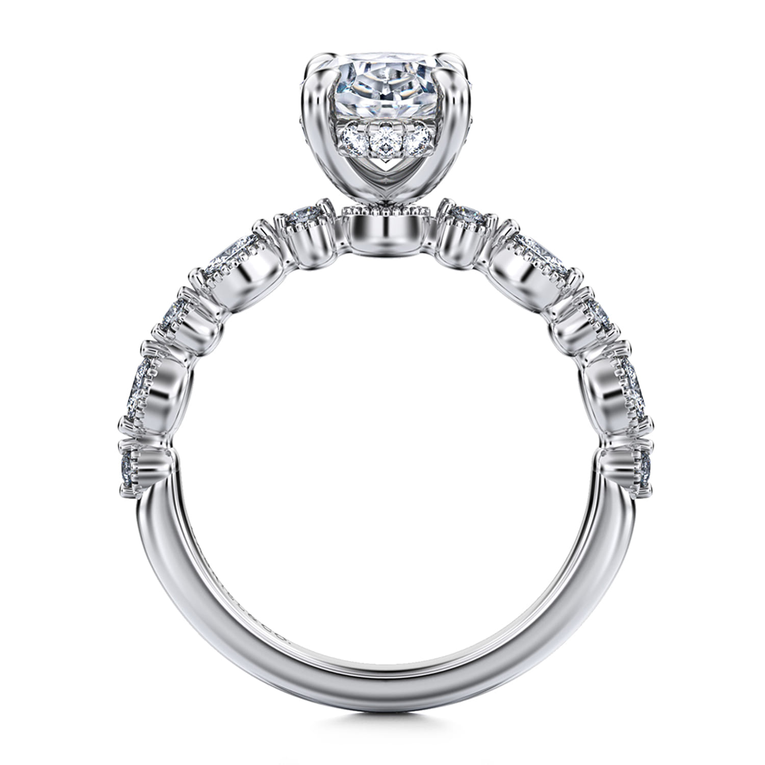 Lanna - 14K White Gold Oval Diamond Engagement Ring - 0.3 ct - Shot 2