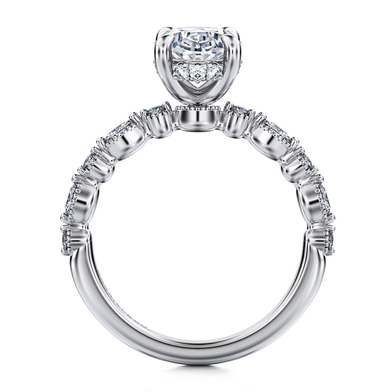 Lanna - 14K White Gold Oval Diamond Engagement Ring - 0.3 ct - Shot 2