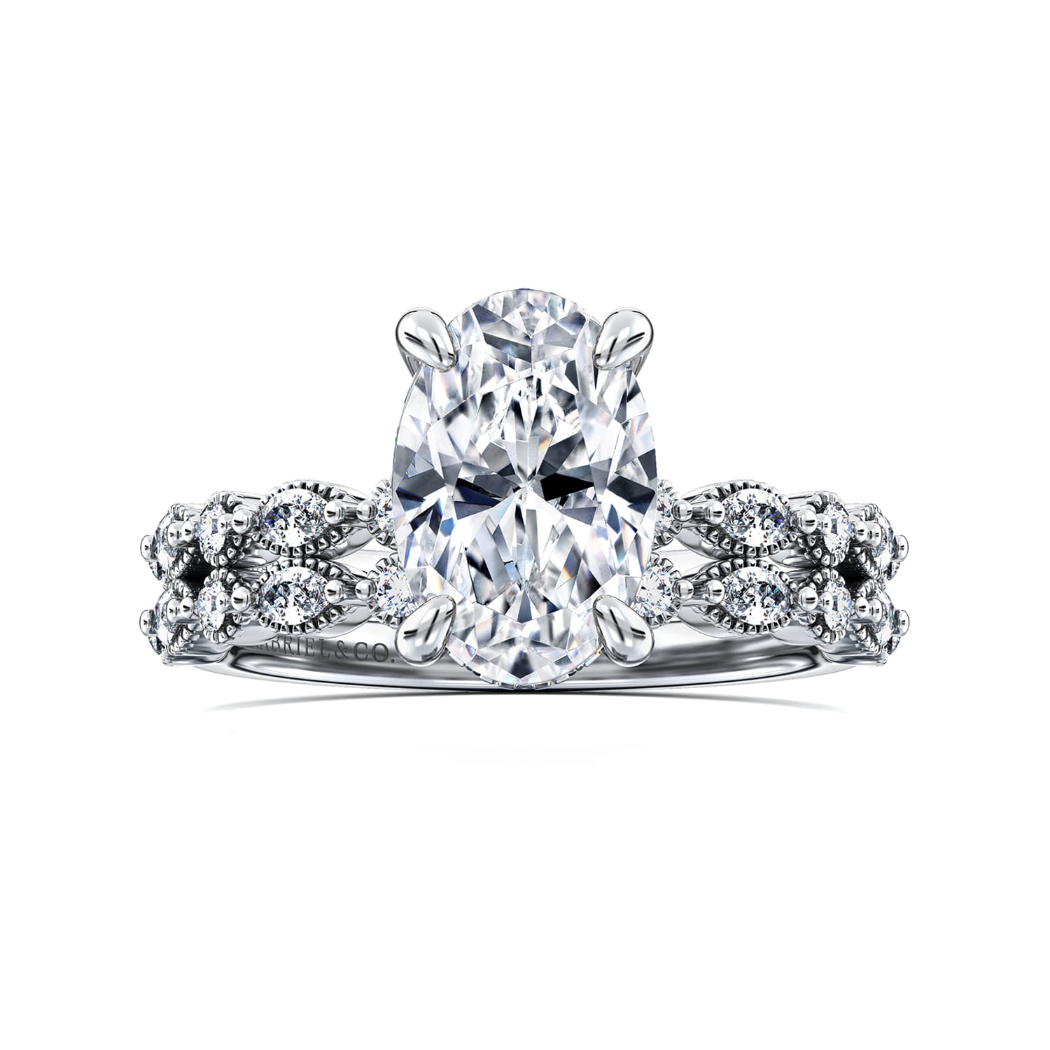Lanna - 14K White Gold Oval Diamond Engagement Ring - 0.3 ct - Shot 4