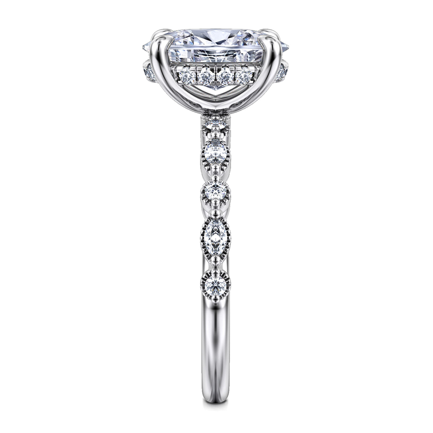 Lanna - 14K White Gold Oval Diamond Engagement Ring - 0.3 ct - Shot 5
