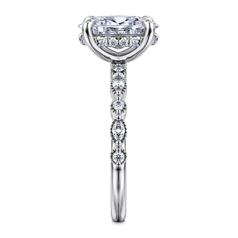 Lanna - 14K White Gold Oval Diamond Engagement Ring - 0.3 ct - Shot 5