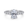 Emberlie - 14K White Gold Oval Diamond Engagement Ring - 0.5 ct