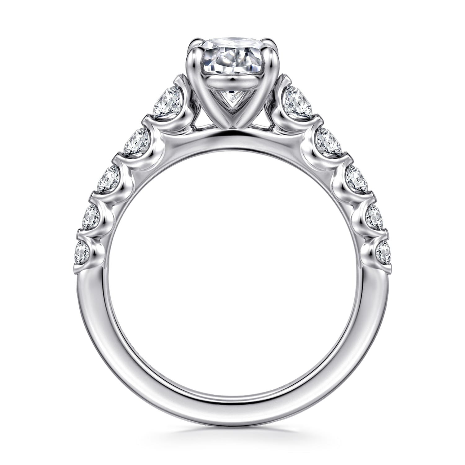 Emberlie - 14K White Gold Oval Diamond Engagement Ring - 0.5 ct - Shot 2