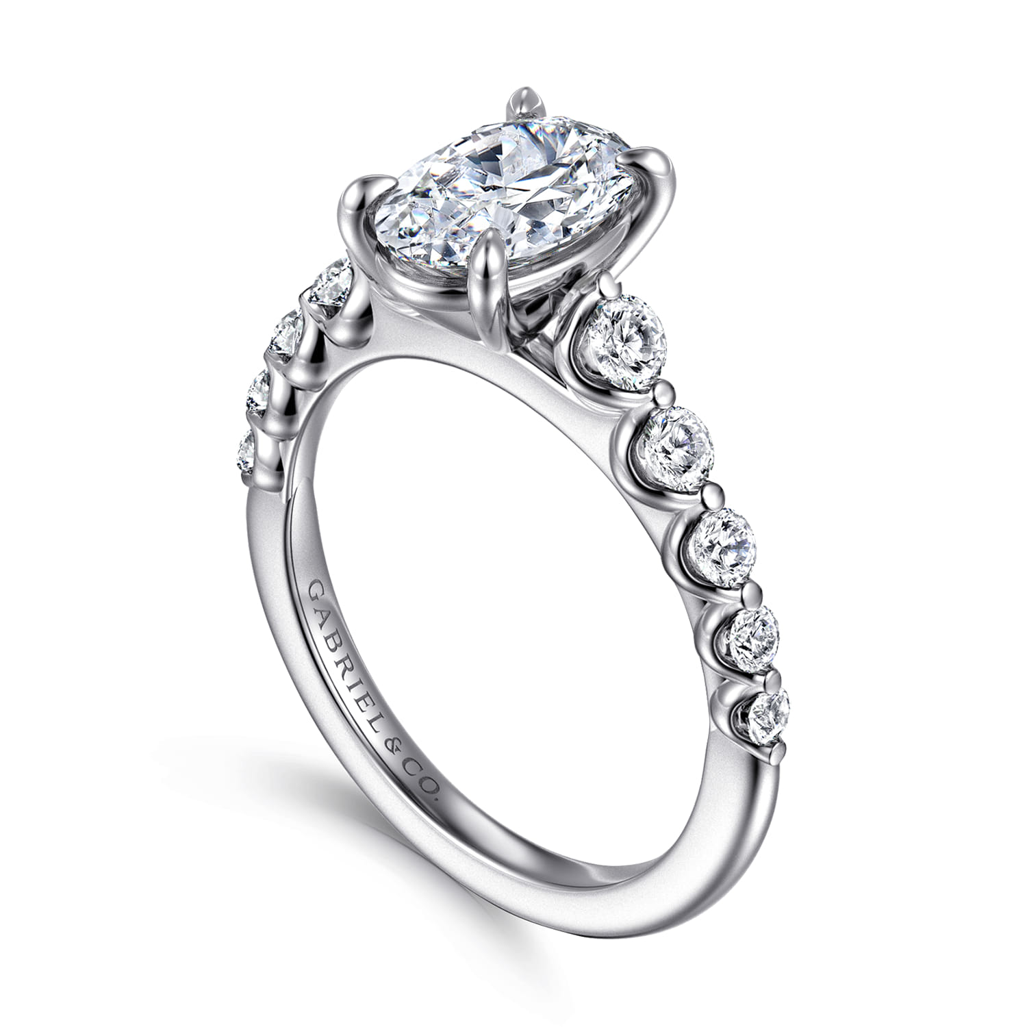 Emberlie - 14K White Gold Oval Diamond Engagement Ring - 0.5 ct - Shot 3