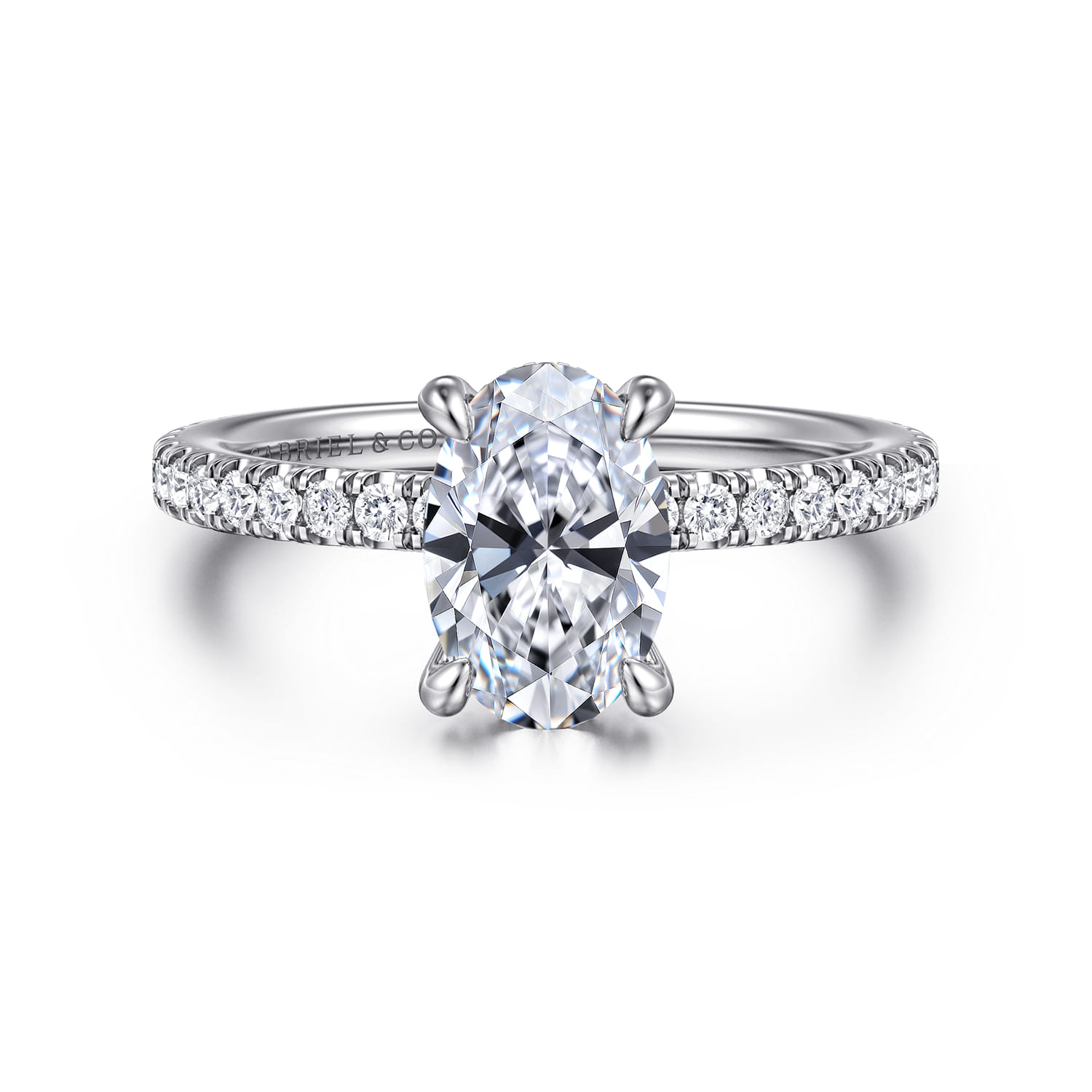 Alisa - 14K White Gold Oval Diamond Engagement Ring - 0.5 ct - Shot 1