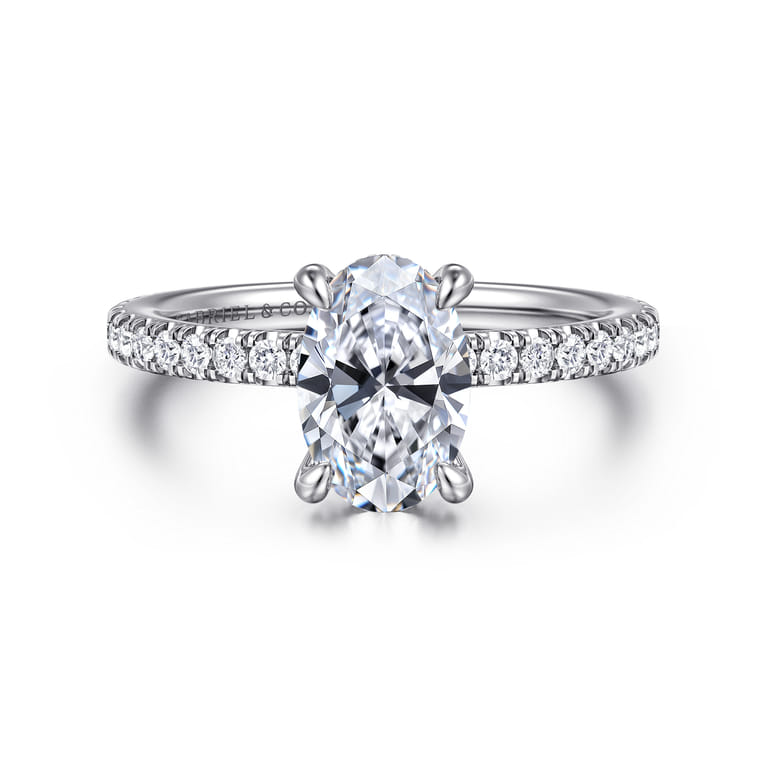 Alisa - 14K White Gold Oval Diamond Engagement Ring - 0.5 ct - Shot 1