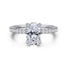 Alisa - 14K White Gold Oval Diamond Engagement Ring - 0.5 ct