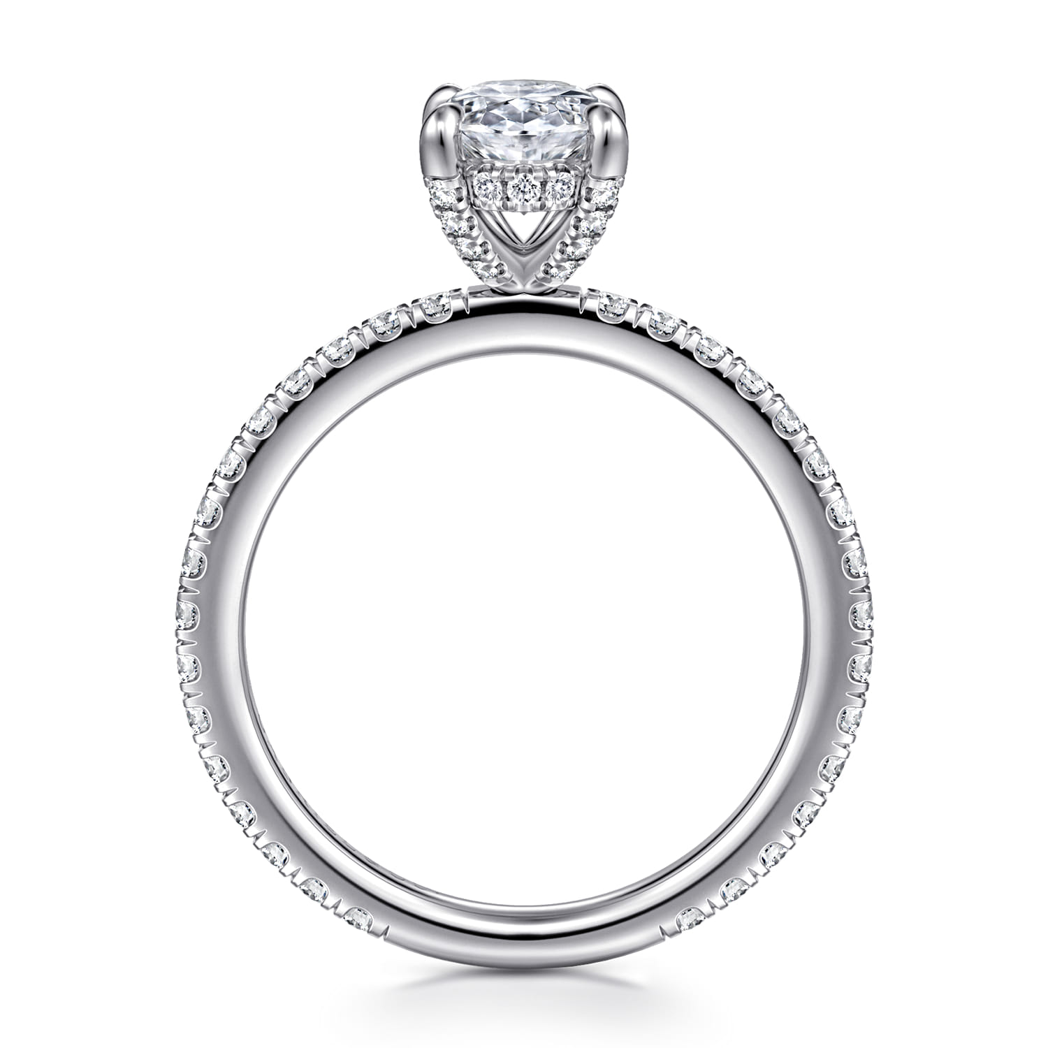 Alisa - 14K White Gold Oval Diamond Engagement Ring - 0.5 ct - Shot 2