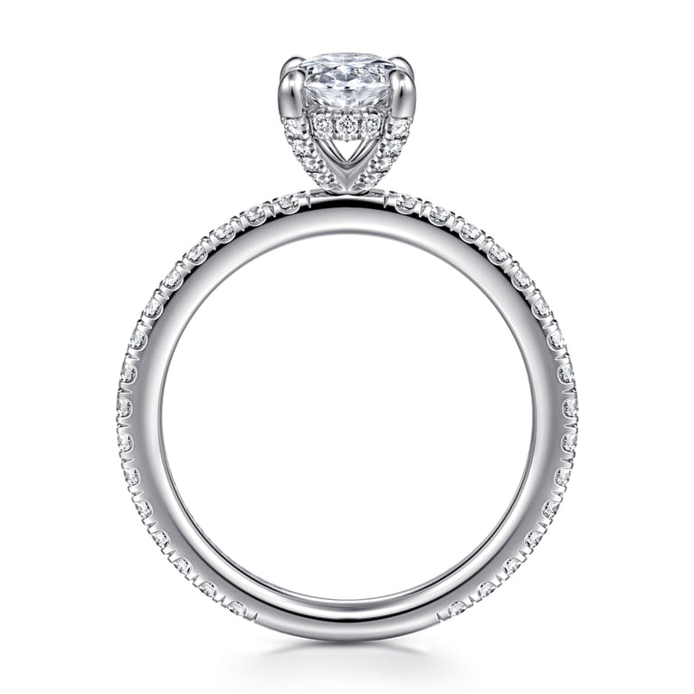 Alisa - 14K White Gold Oval Diamond Engagement Ring - 0.5 ct - Shot 2