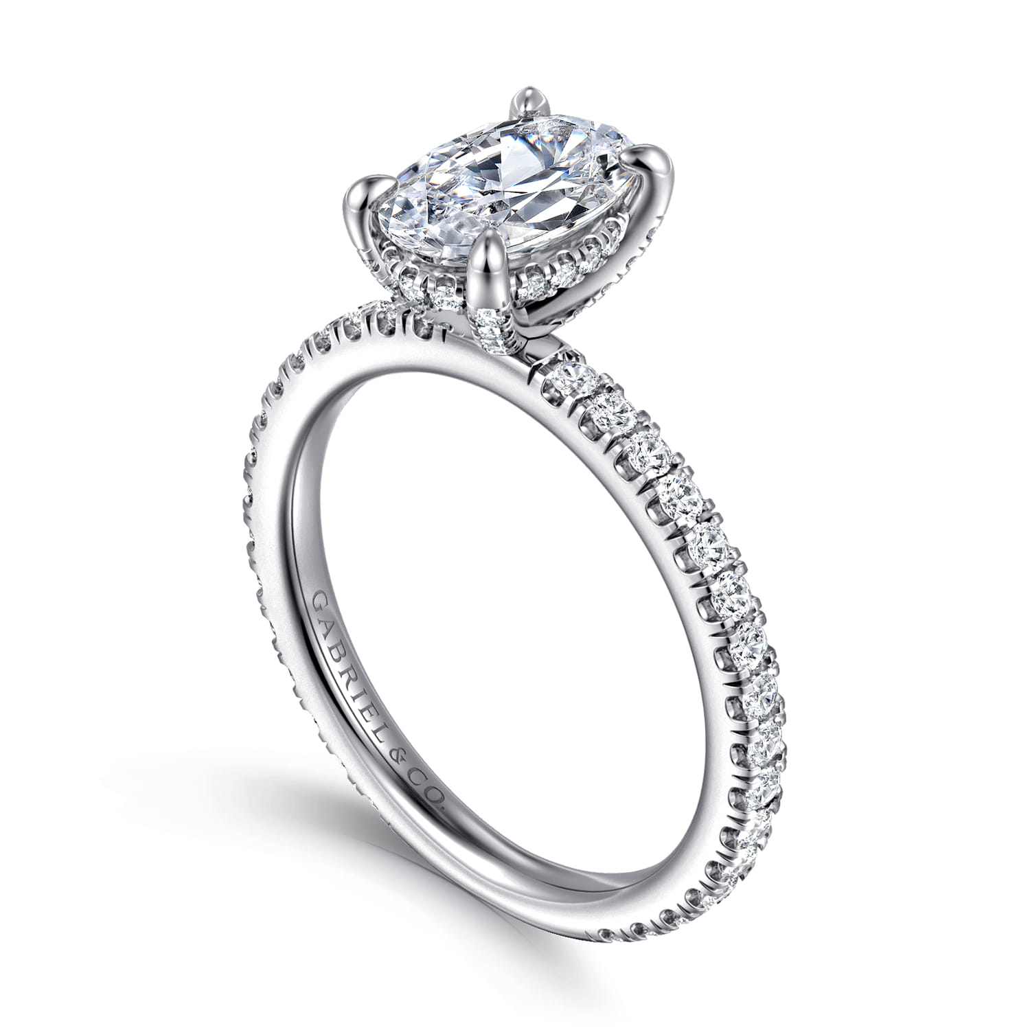 Alisa - 14K White Gold Oval Diamond Engagement Ring - 0.5 ct - Shot 3