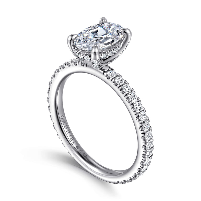 Alisa - 14K White Gold Oval Diamond Engagement Ring - 0.5 ct - Shot 3